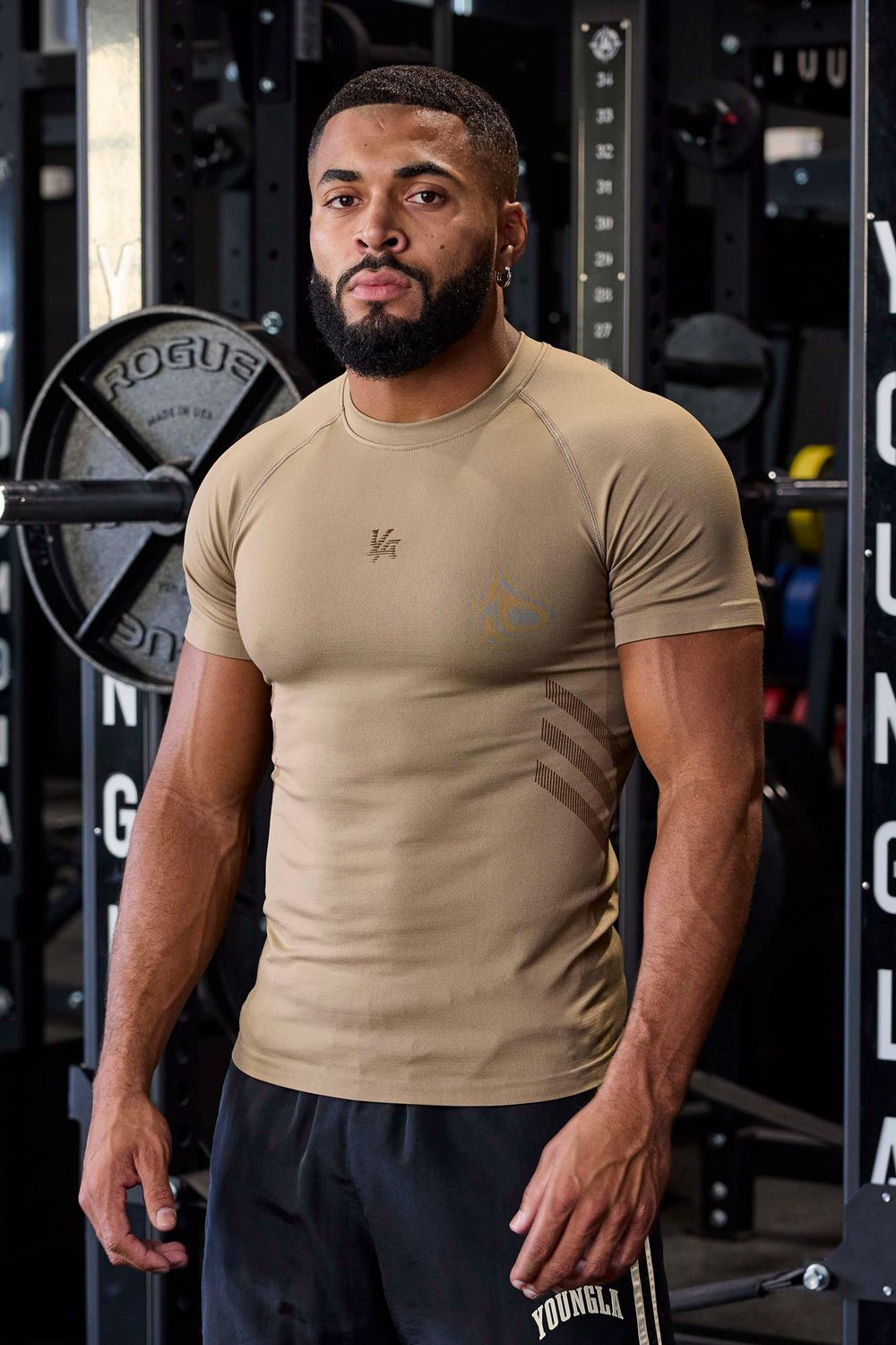 Young LA 425 - Iron Compression Tees Beige | LGDRO8920