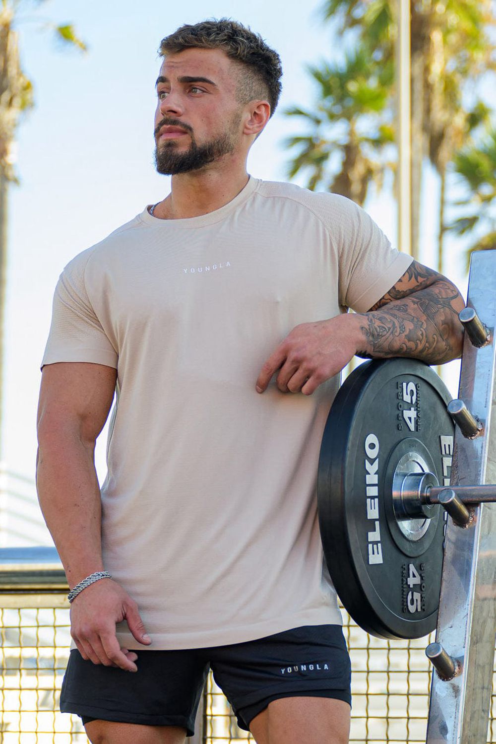 Young LA 454 New Gen Compression Tee Beige | WFNKT1560