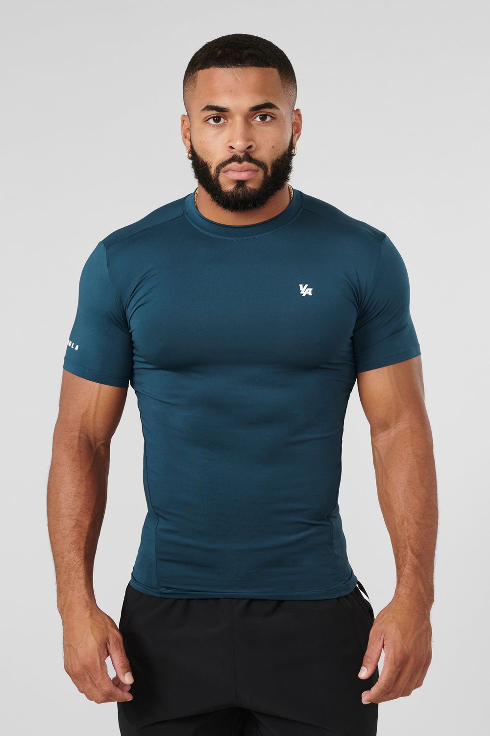 Young LA 476 - Stealth Compression Tees Teal | QCGER9368