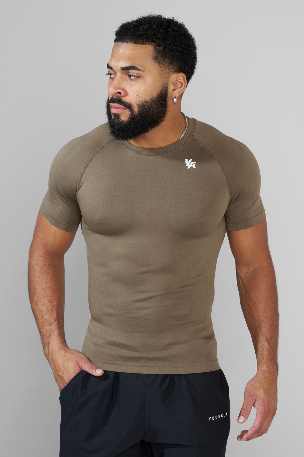 Young LA 477 - Combat Compression Tees Olijfgroen | RNTBS3428