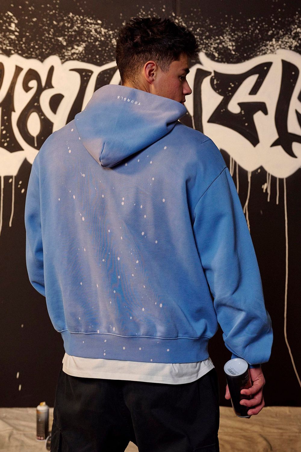 Young LA 5081 - Graffiti Hoodies Blauw | OPRAK2531