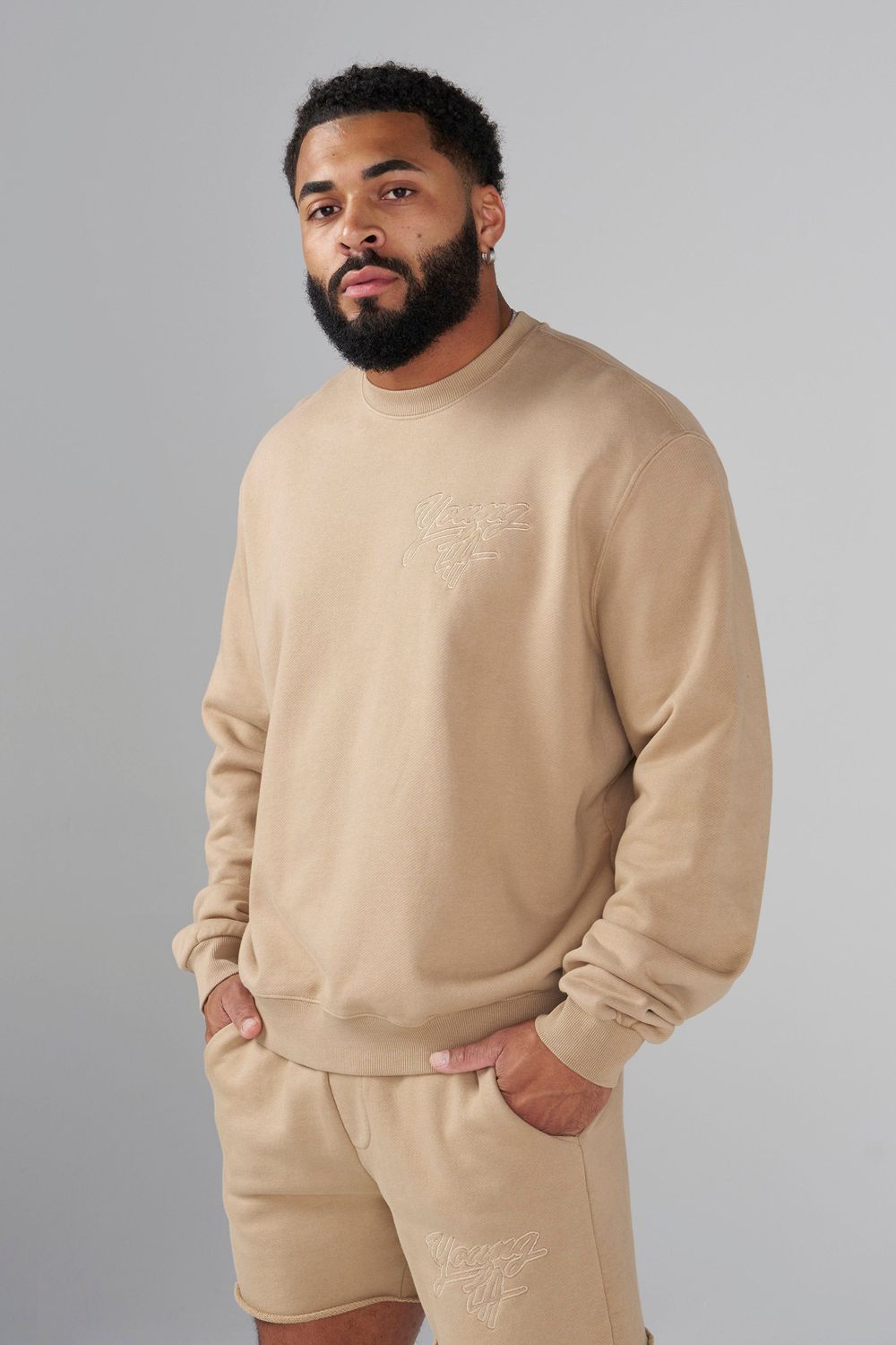 Young LA 5092 - Effortless Sets - Crewnecks Khaki | UYVLW0815