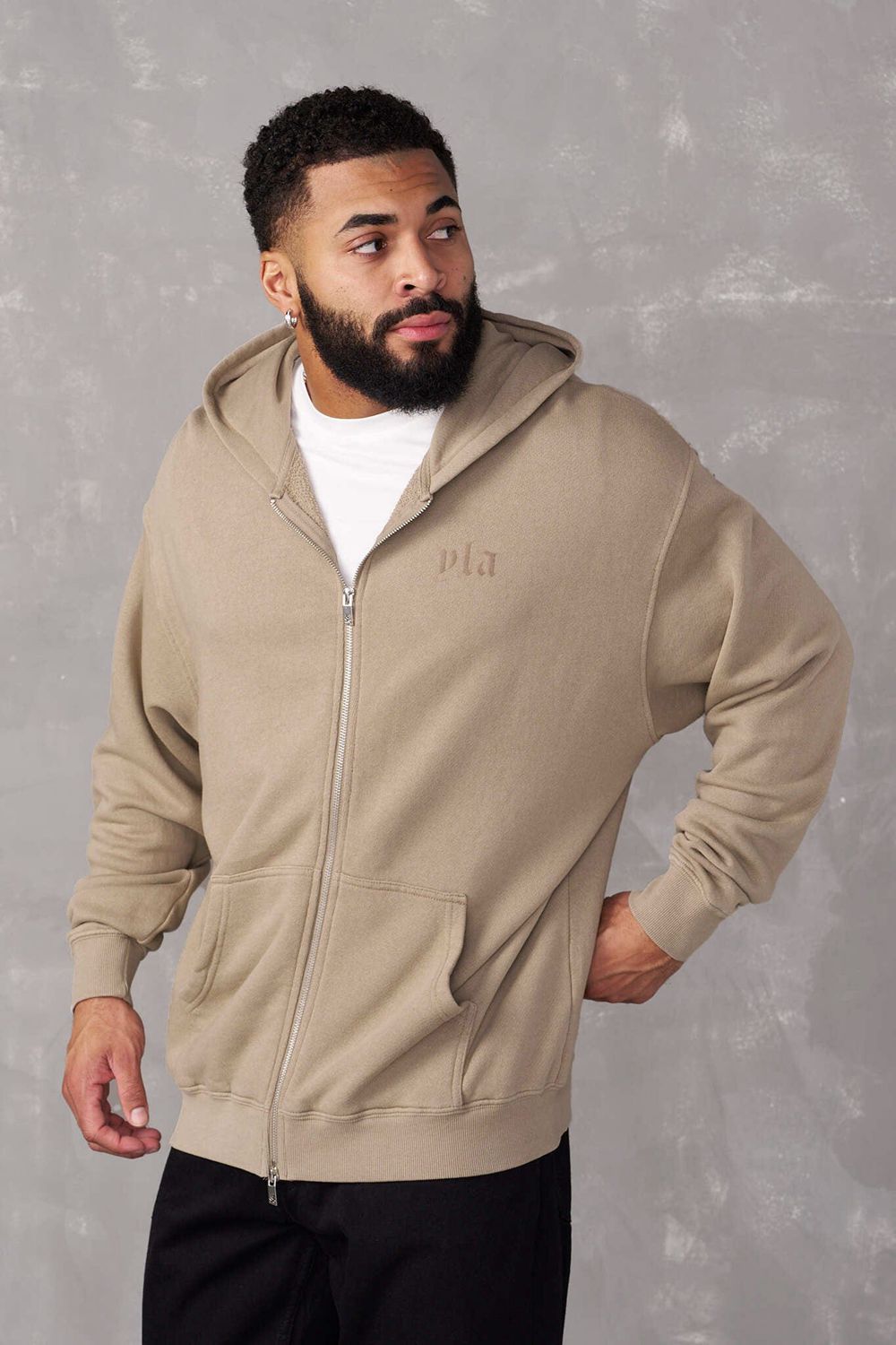 Young LA 514 - Monarch Zip-Up Hoodie 2.0 Beige | JBTPQ8024