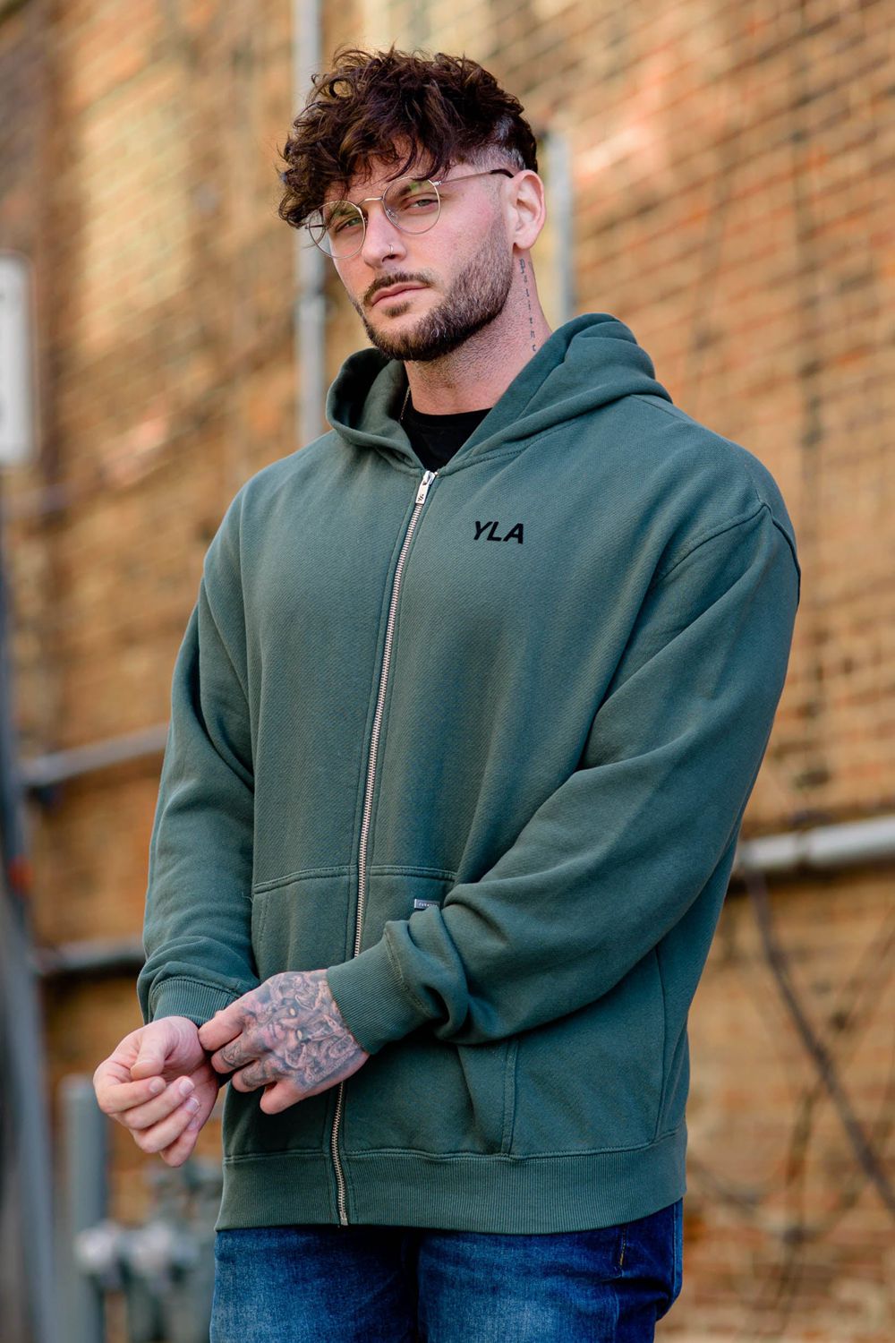 Young LA 515 Monarch Zip-Up Hoodie Teal | GENMY7412