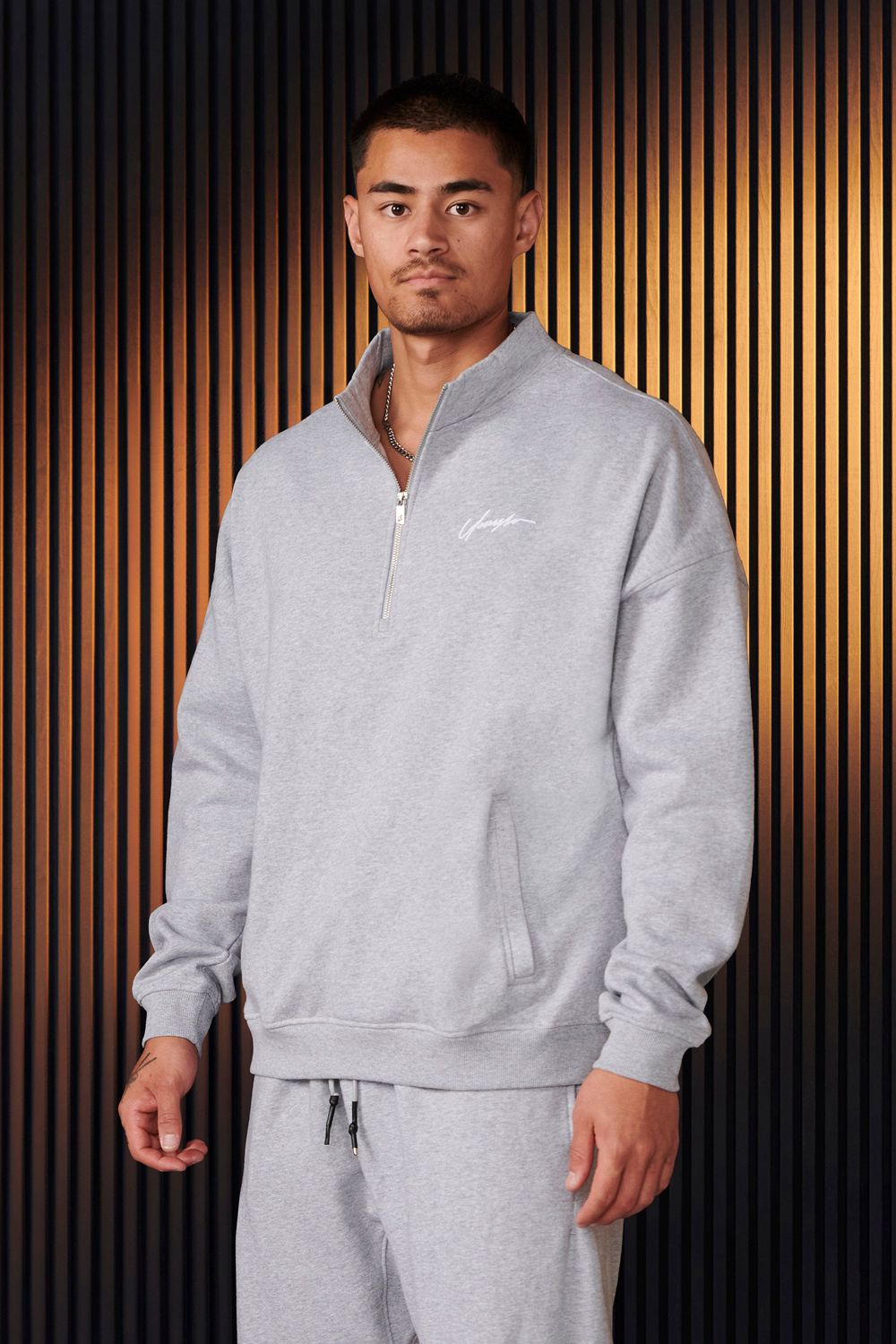 Young LA 520 - Sunday Quarter Zips Lichtgrijs | TCISN2047