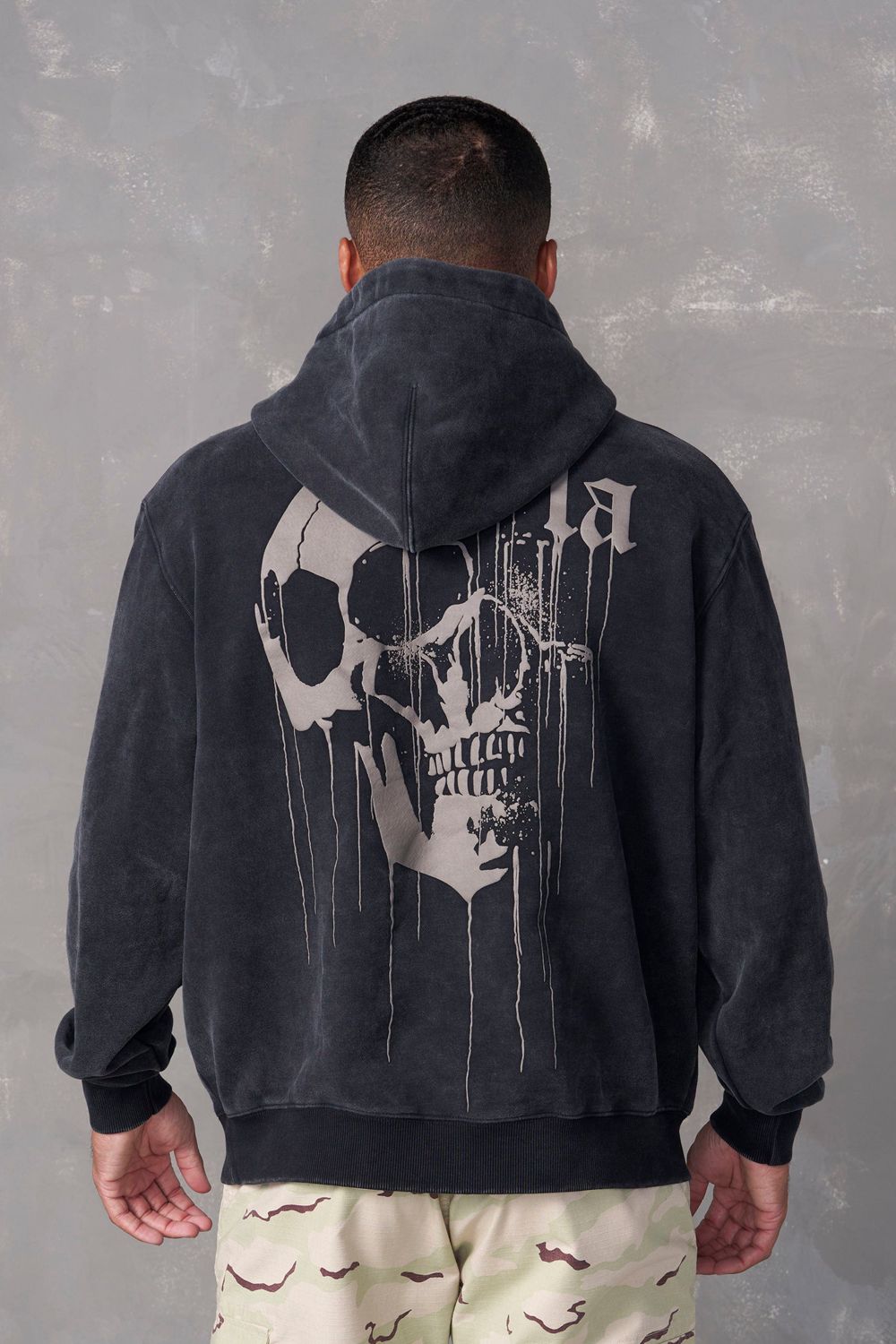 Young LA 551 - Drippy Skull Hoodie Zwart | OUMLS5983