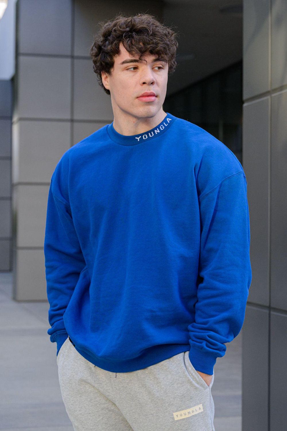 Young LA 557 Trademark Crewnecks Blauw | BHUCK3758