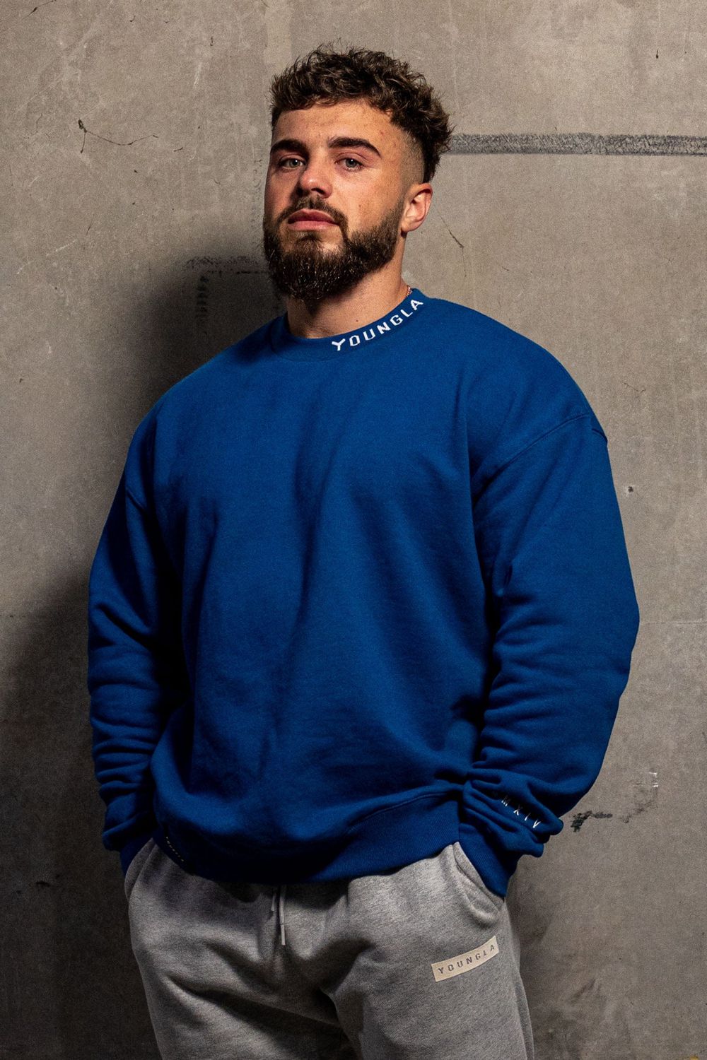 Young LA 557 Trademark Crewnecks Blauw | BHUCK3758