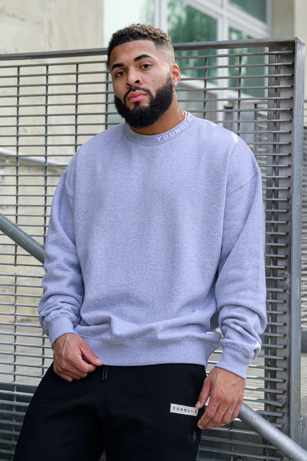 Young LA 557 Trademark Crewnecks Grijs | UGYPK0791