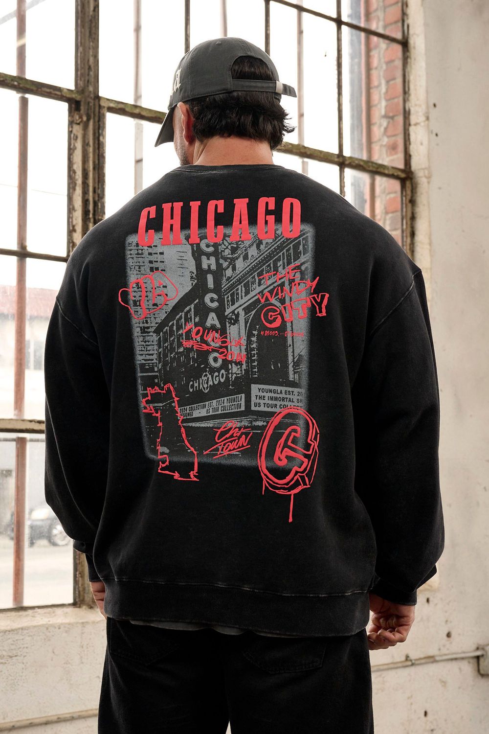 Young LA 565 - Us Tour Crewnecks Zwart | YNKEM7530