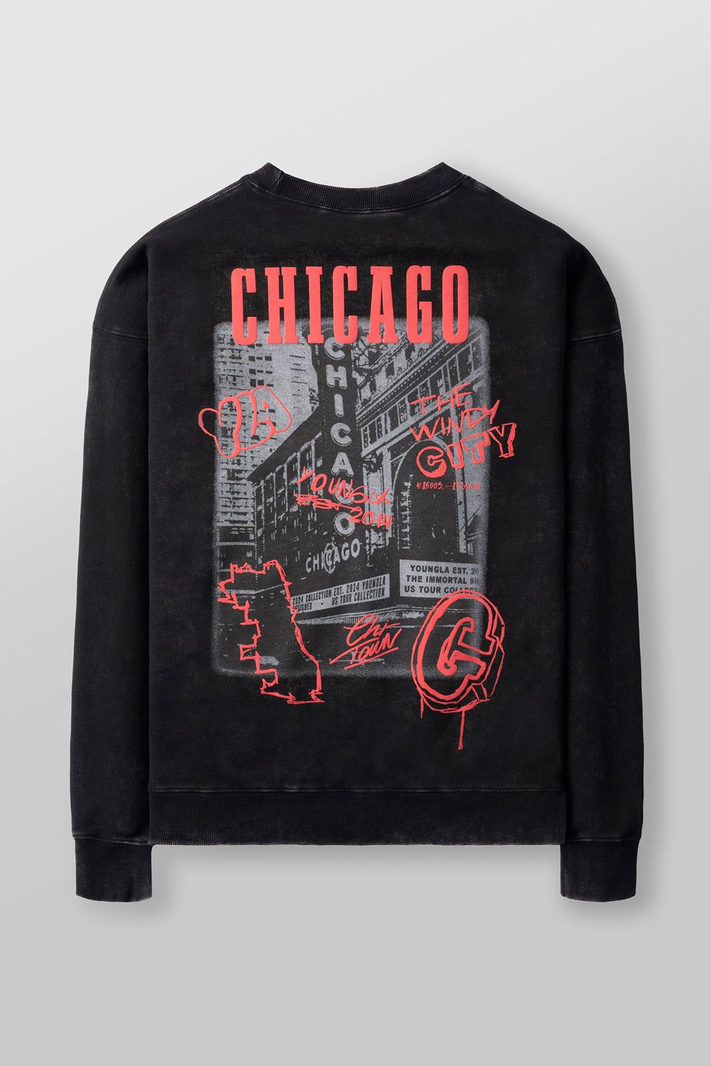 Young LA 565 - Us Tour Crewnecks Zwart | YNKEM7530