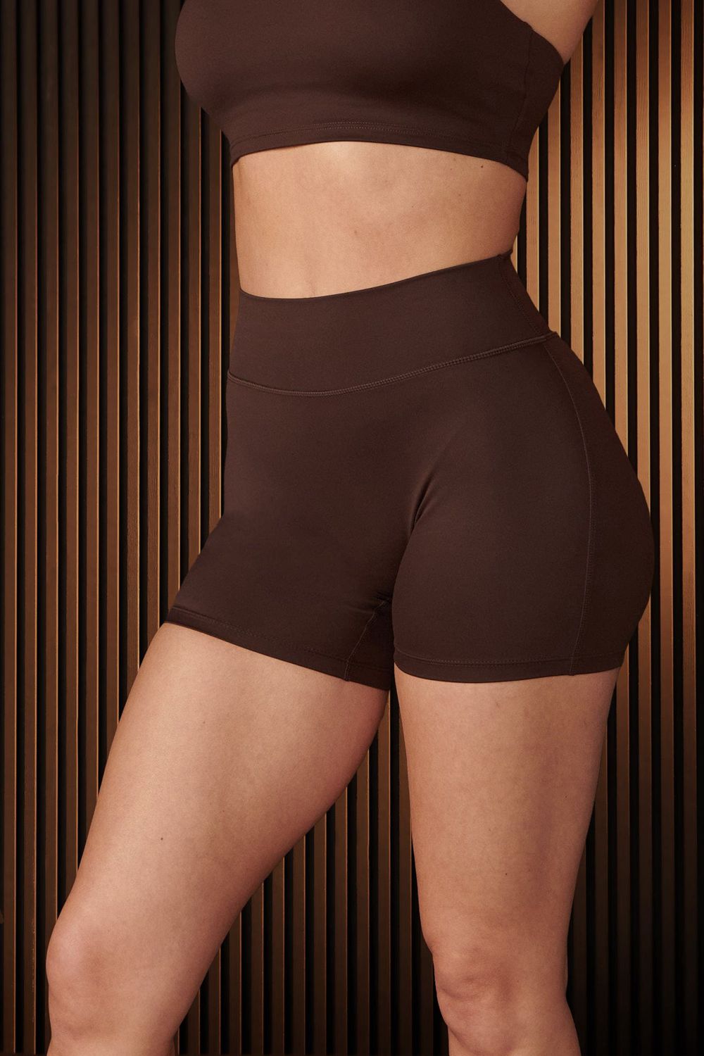 Young LA W121 - Curve Biker Shorts Donkerbruin | XKUED1693