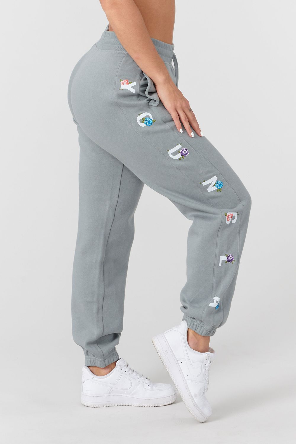 Young LA W203 Winter Bloom Joggers Blauw | OLKCH3071