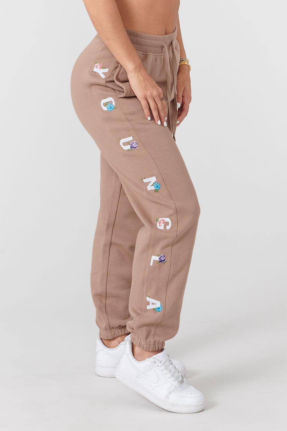 Young LA W203 Winter Bloom Joggers Khaki | ASIQZ0629