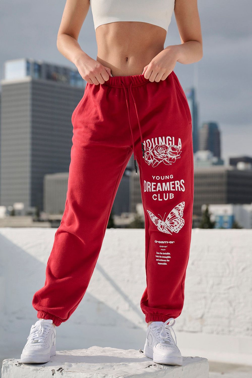 Young LA W211 Dreamers Joggers Rood | PEZAT7631