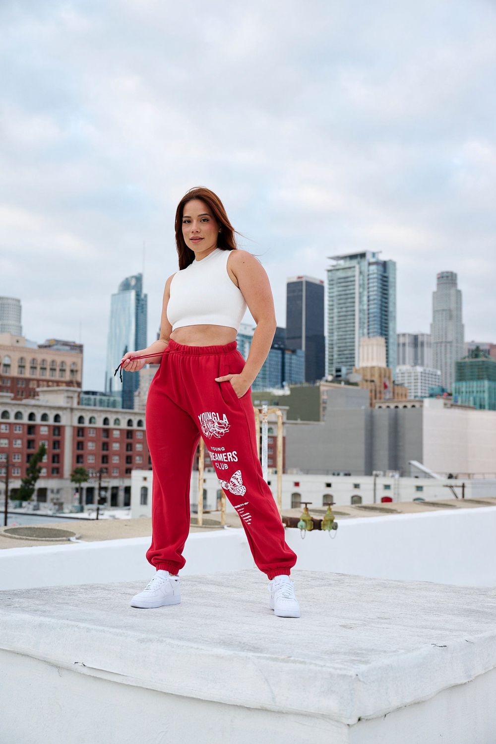 Young LA W211 Dreamers Joggers Rood | PEZAT7631