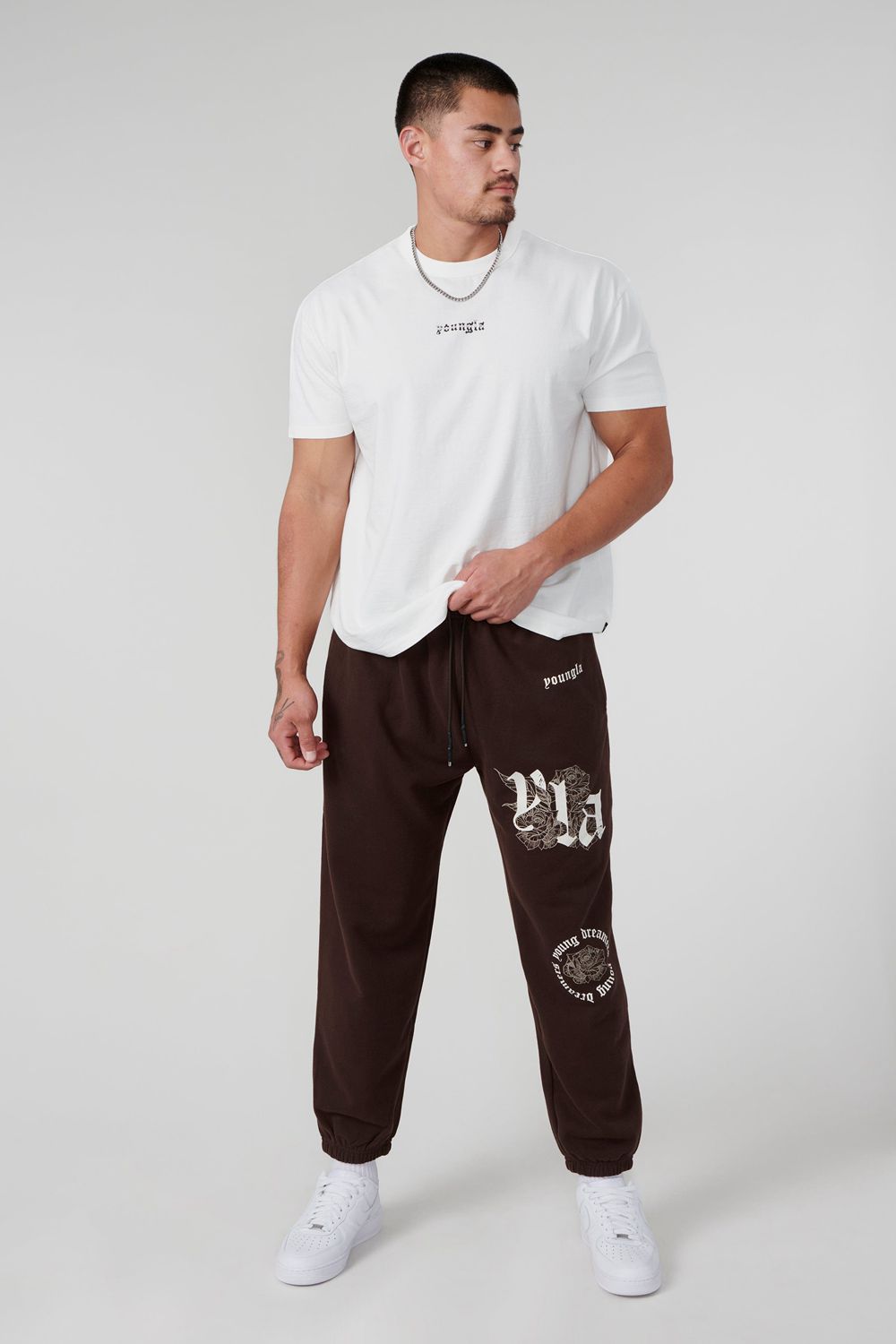 Young LA W224 Rose Joggers Donkerbruin | ERNVZ0468