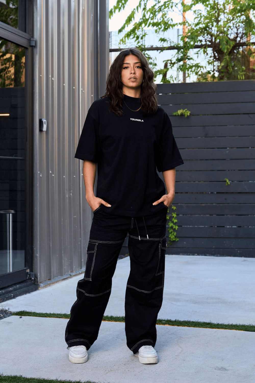 Young LA W225 Streak Cargos Zwart | DFEOI8251