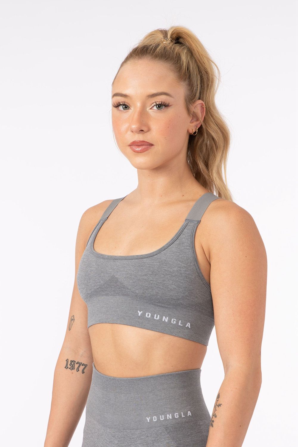 Young LA W308 Seamless Sports Bra Grijs | OMLYI8679