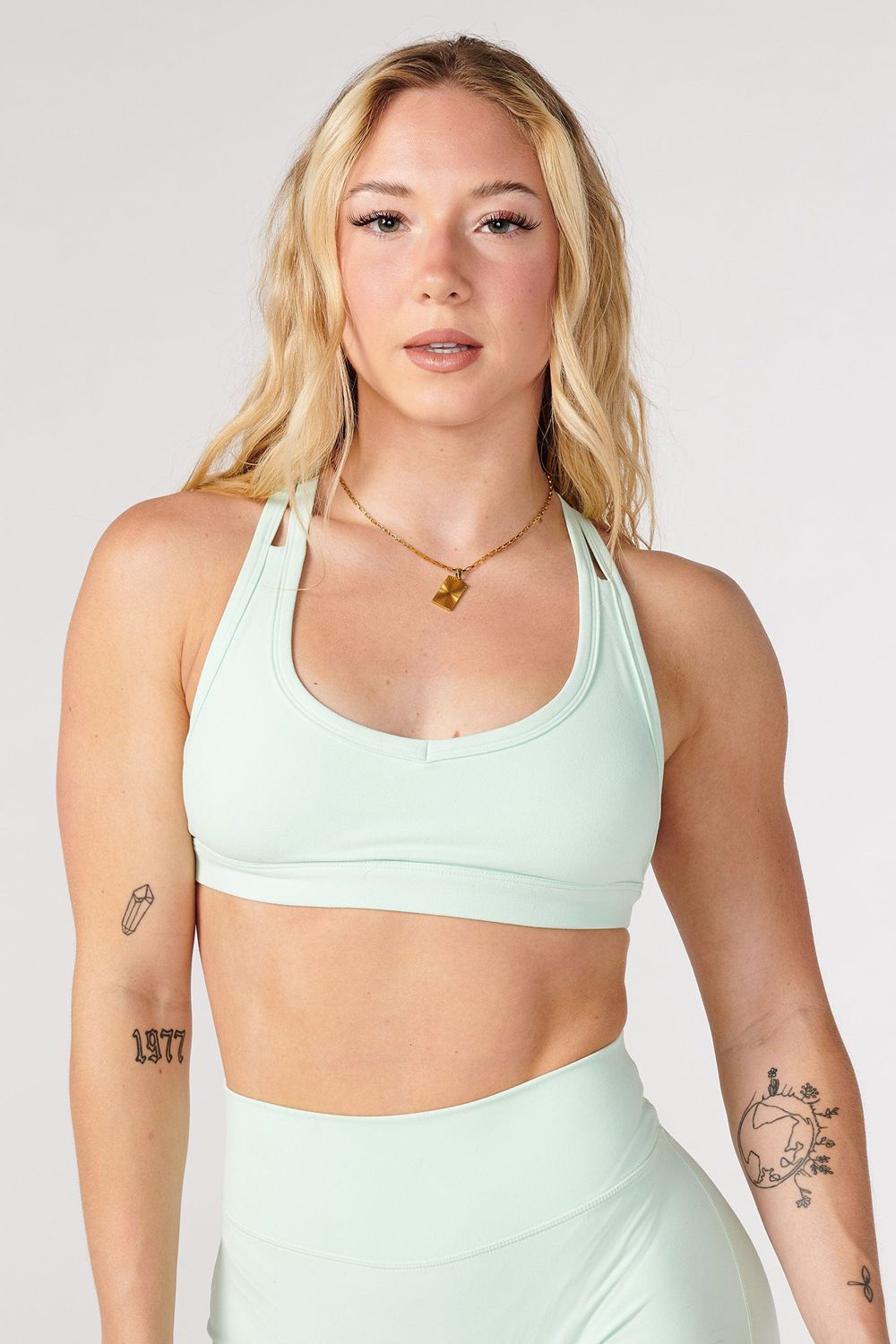 Young LA W318 Effortless Sports Bra Mintgroen Groen | ABURF4037