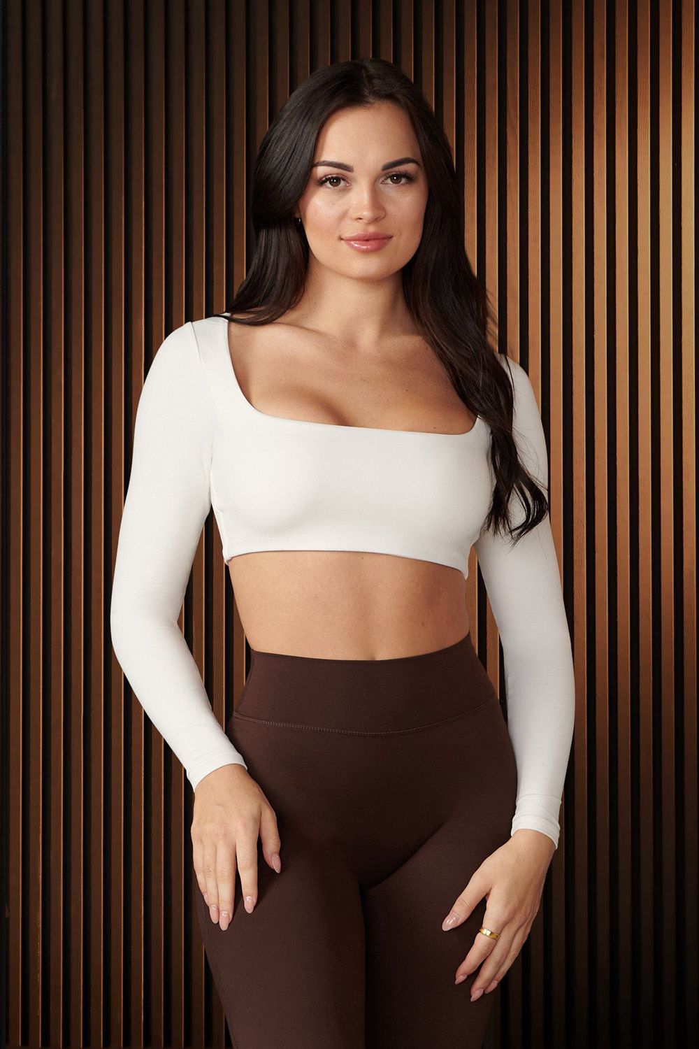 Young LA W336 - Curve Long Sleeve Sports Bra Wit | LPAWM7382