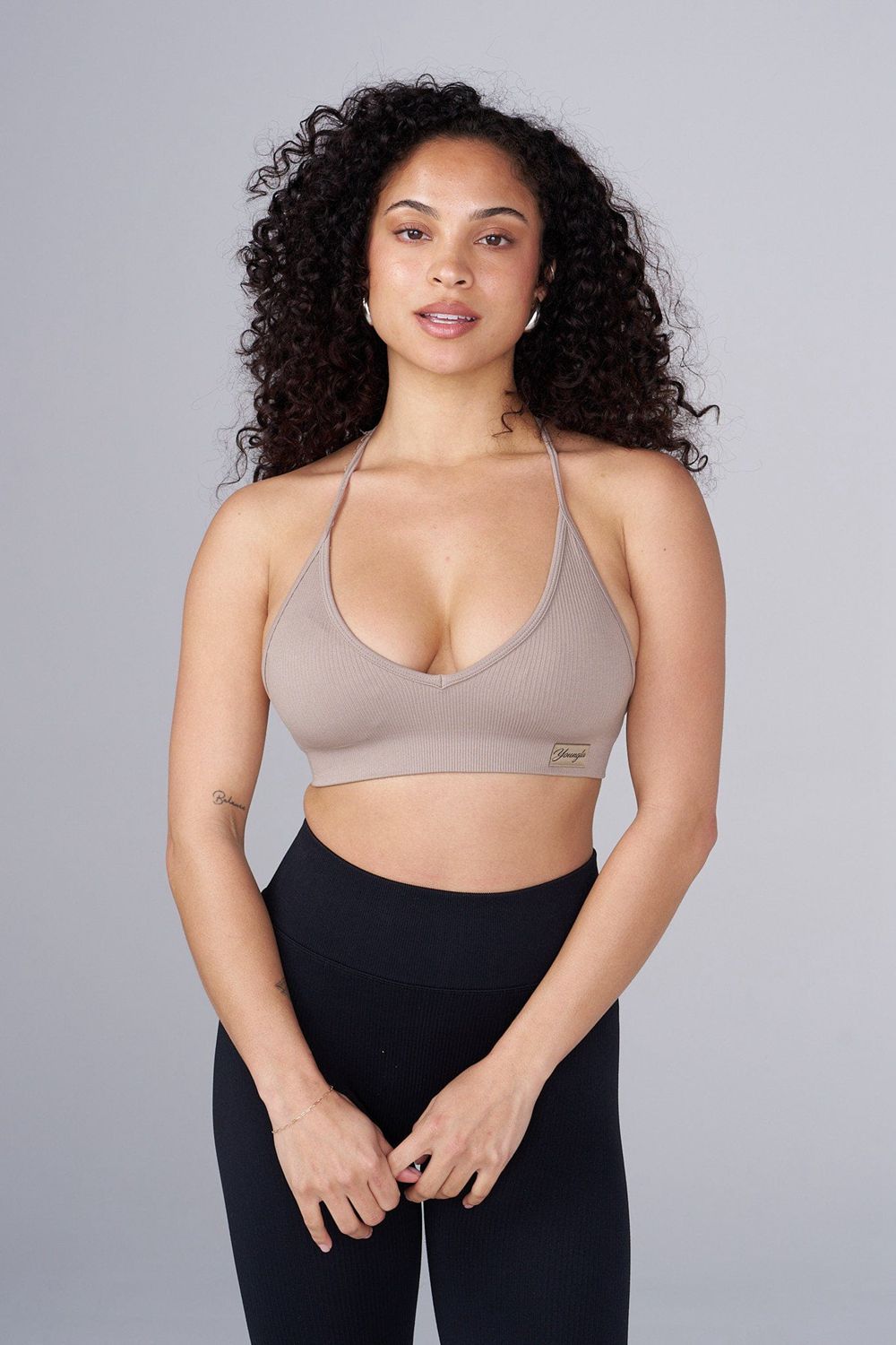 Young LA W343 Ribbed Seamless Bra Grijs | IBYGW4658