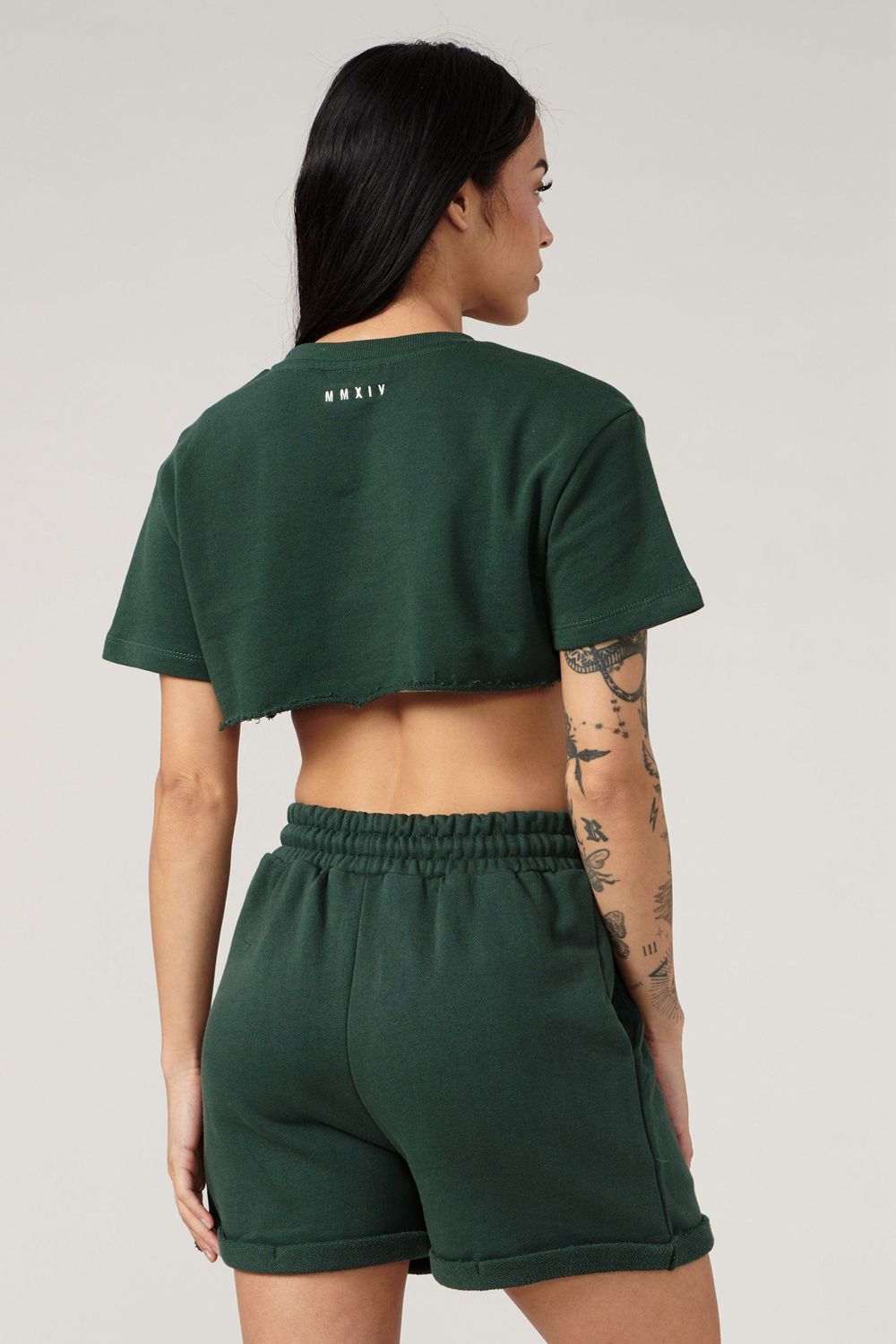 Young LA W407 Super Cropped Tee Groen | PSOVL6730