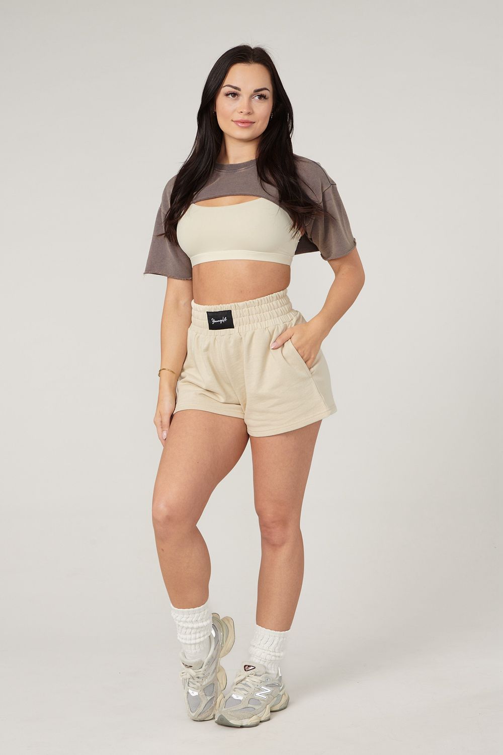 Young LA W410 - Cut Out Tee Khaki | AKETG3285