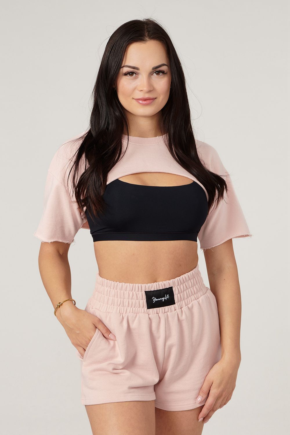 Young LA W410 - Cut Out Tee Roze | AGILB6973