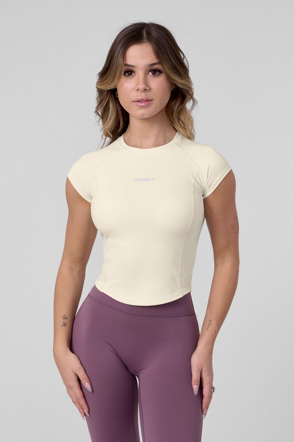 Young LA W439 - Compression Cap Sleeve Tee Room | YHVWI2958