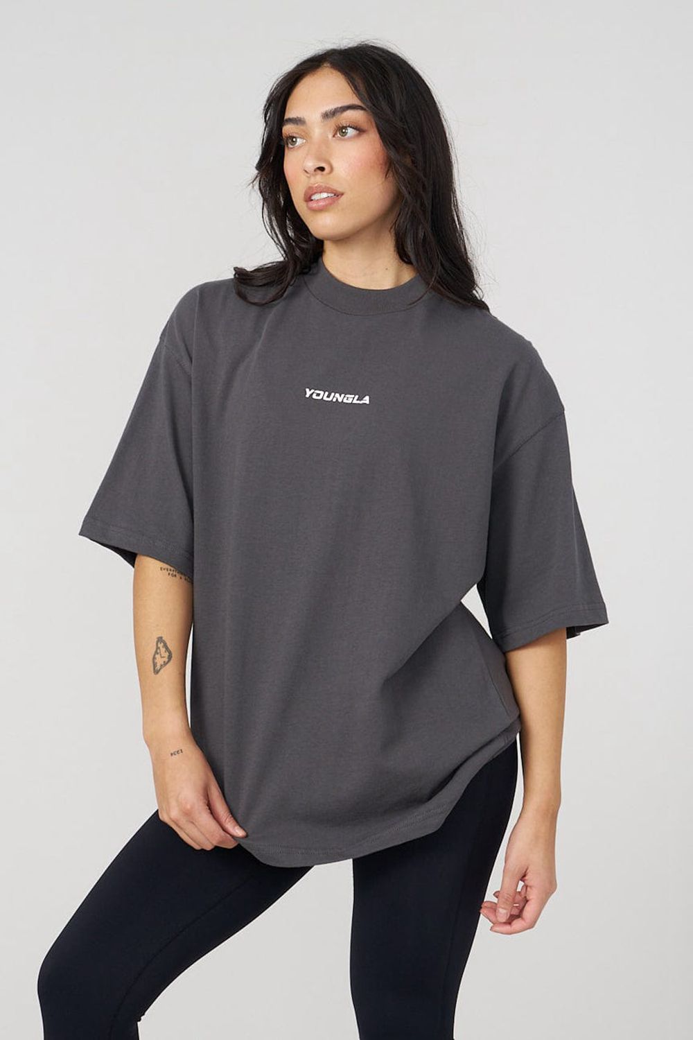 Young LA W440 Digital Oversized Tee Grijs | MQJUS6427