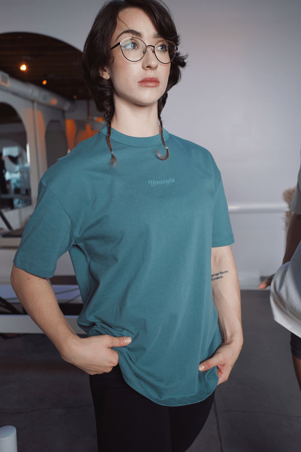 Young LA W443 Simple Tee Teal | UCHFZ2371