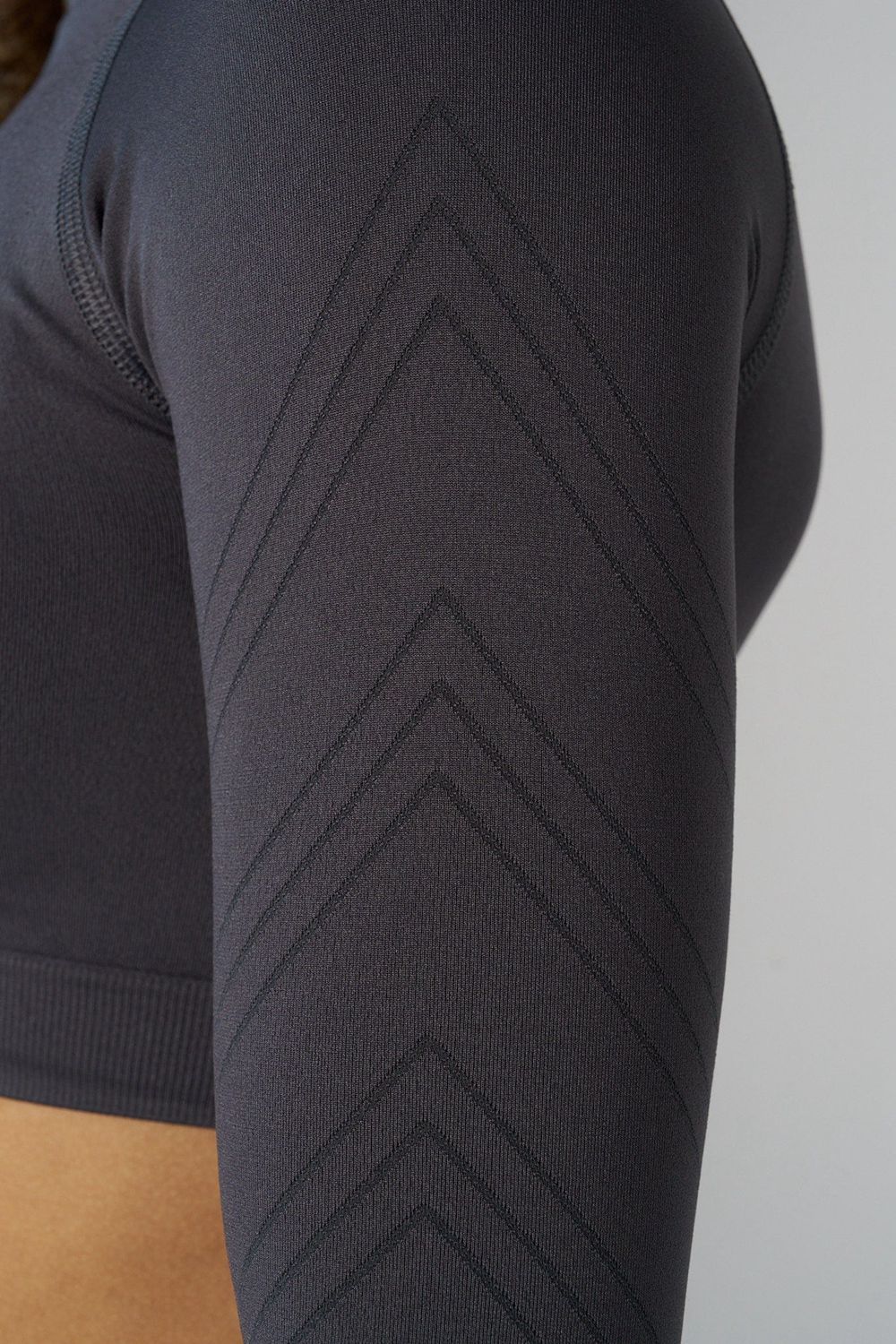 Young LA W445 Seamless Curve Longsleeve Crop Grijs | VBMOX2178