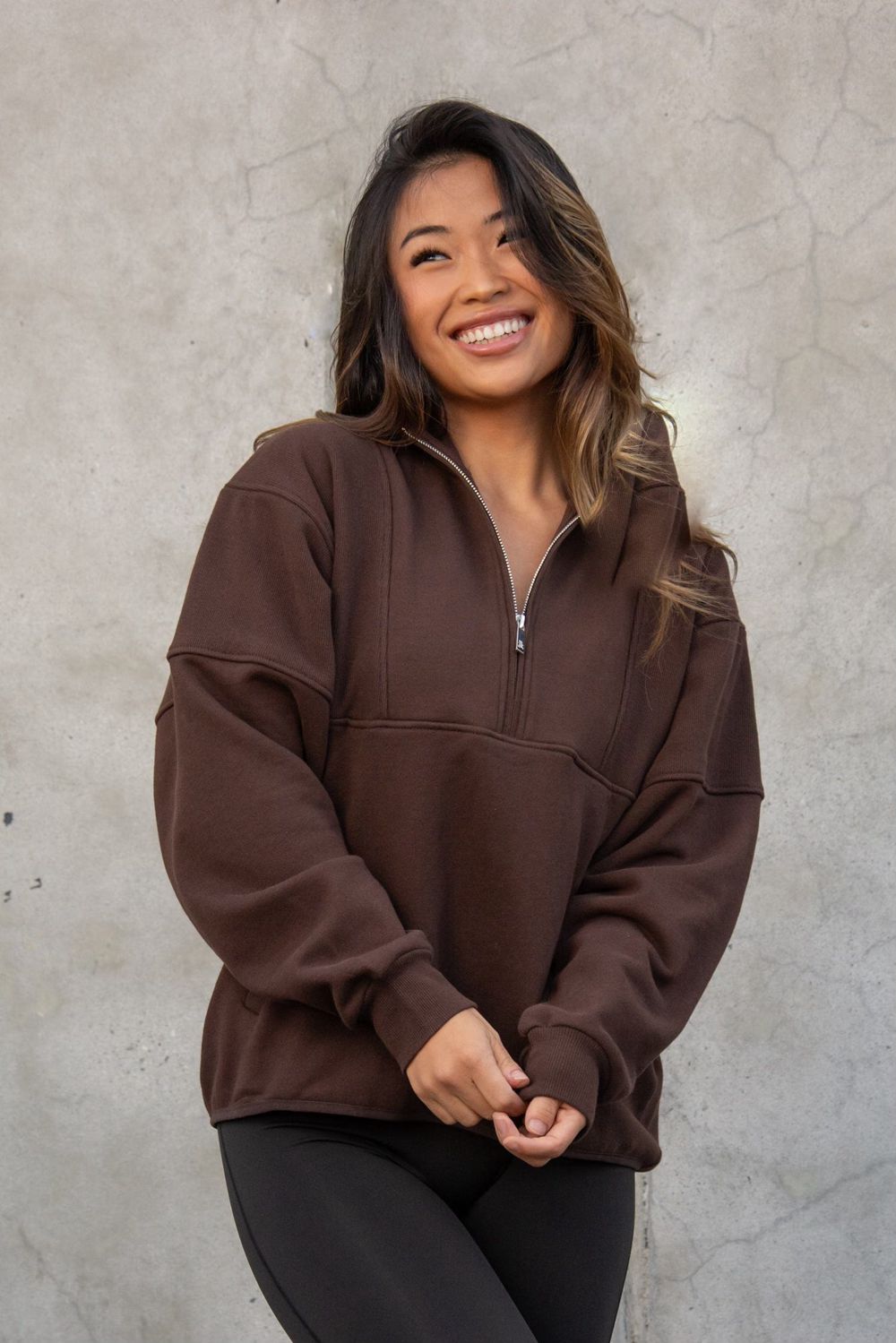 Young LA W504 Throwback Pullover Donkerbruin | RBPEZ0798