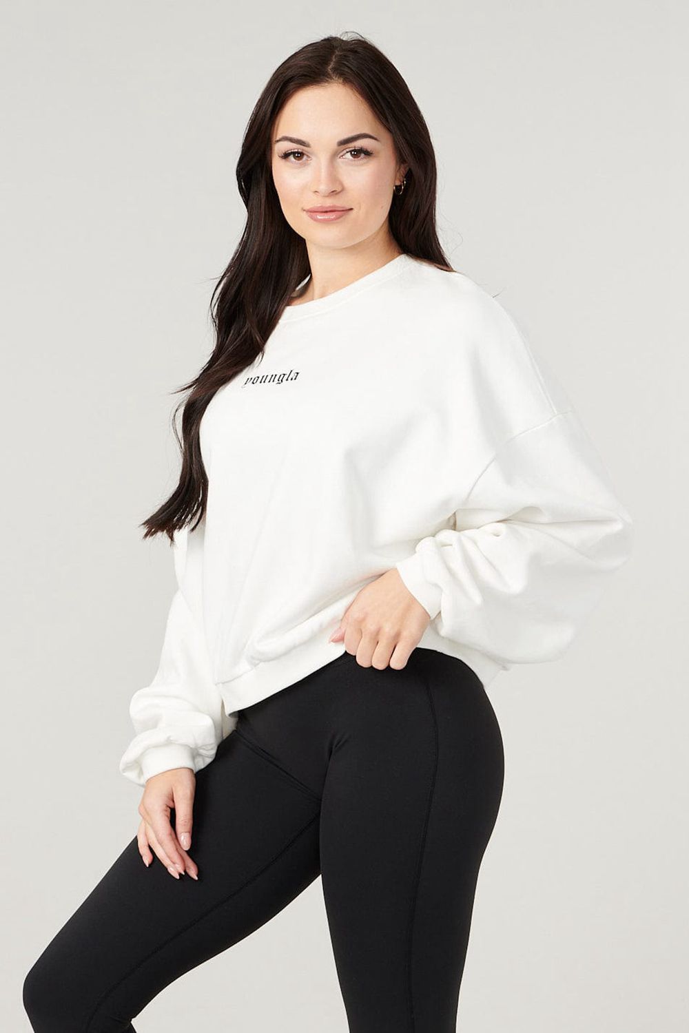 Young LA W513 - Willow Crewneck Wit | SHIQR9506