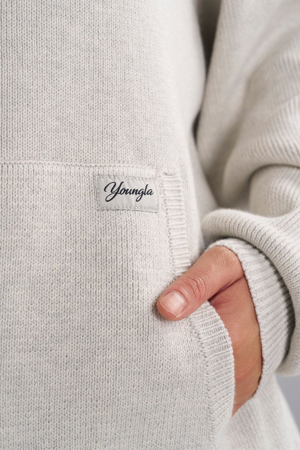 Young LA W514 - Bella Sweater Hoodie Lichtgrijs | WHNXI0812