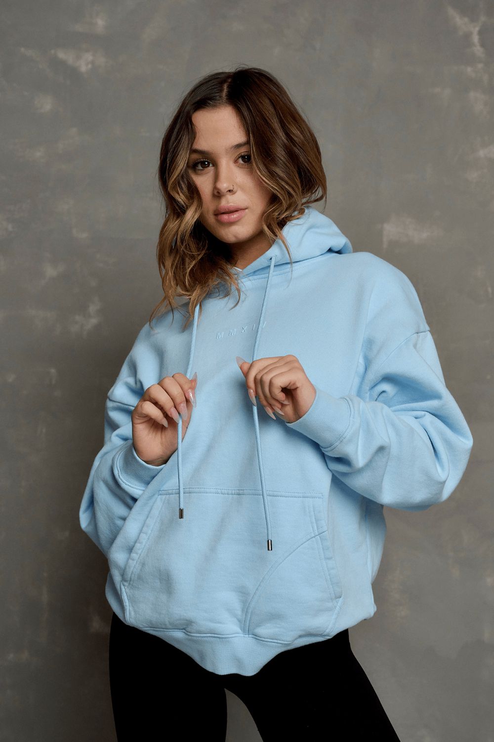 Young LA W518 - Minimal Hoodie Blauw | OTXQZ8641