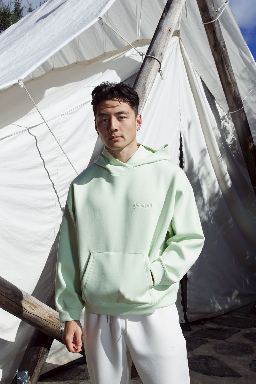 Young LA W534 Scuba Hoodie Groen | YHFUG0192