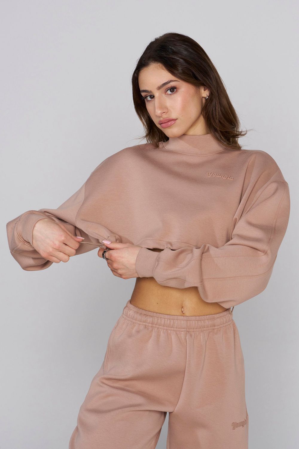 Young LA W540 Scuba Crop Khaki | KDECZ5082